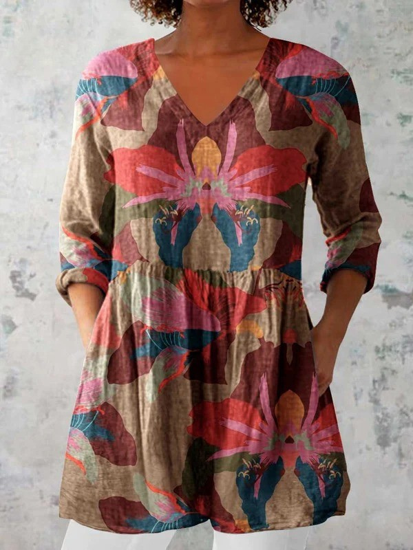 Harmony | Elegant Long V-Neck Blouse