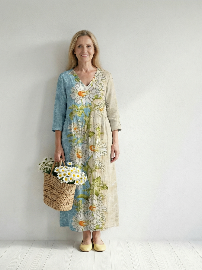 Ellaine| Elegant Floral Midi Dress