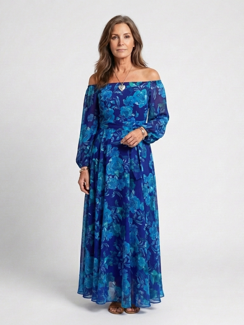 Aspen | Off Shoulder Floral Maxi Dress