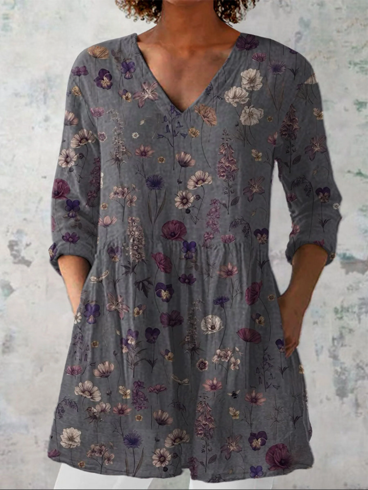 Kassidy | Elegant Long V-Neck Blouse