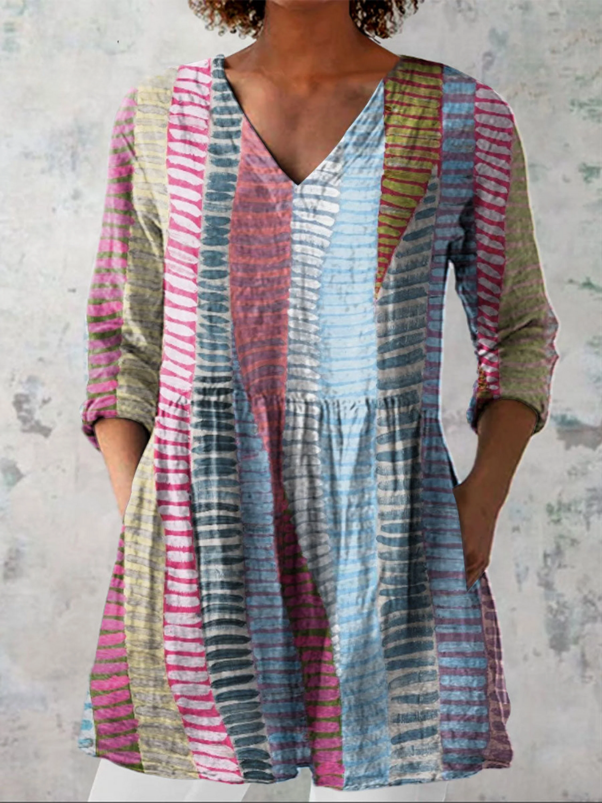 Danica | Elegant Long V-Neck Blouse