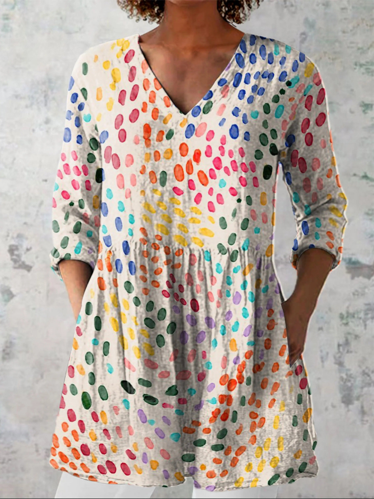 Bernadette | Elegant Long V-Neck Blouse