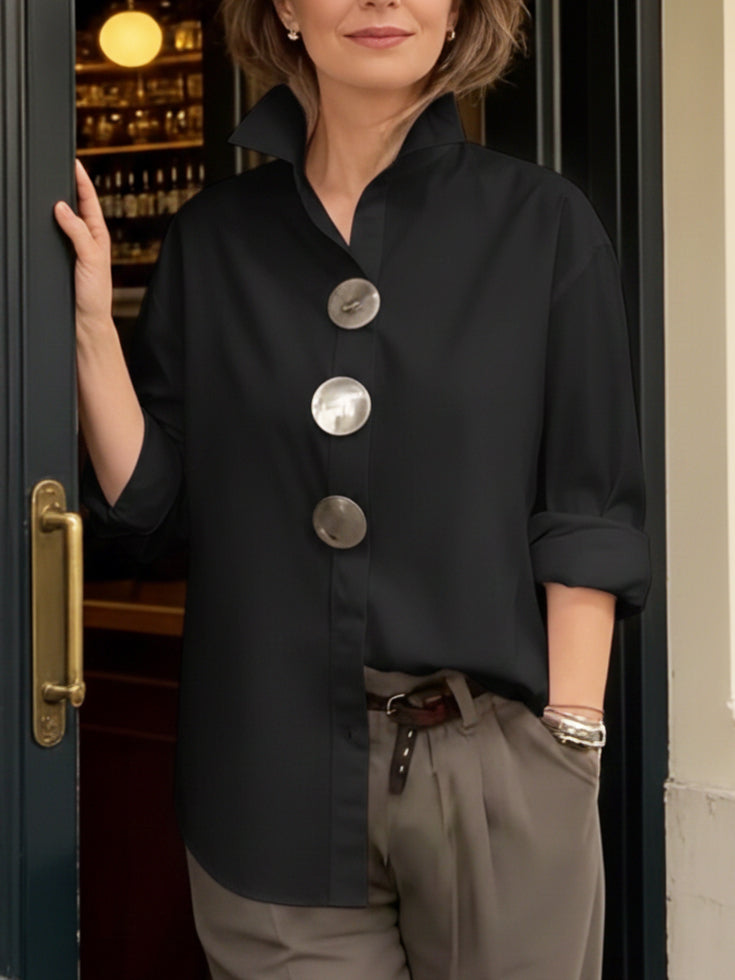 Rosaline | Button Stand Collar Blouse