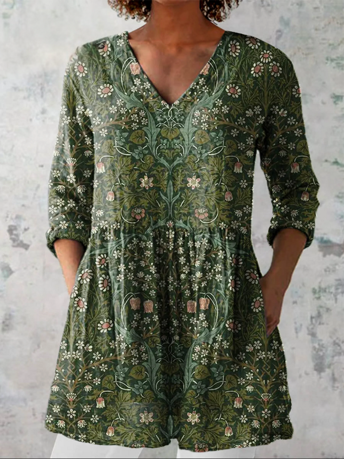 Addison | Elegant Long V-Neck Blouse