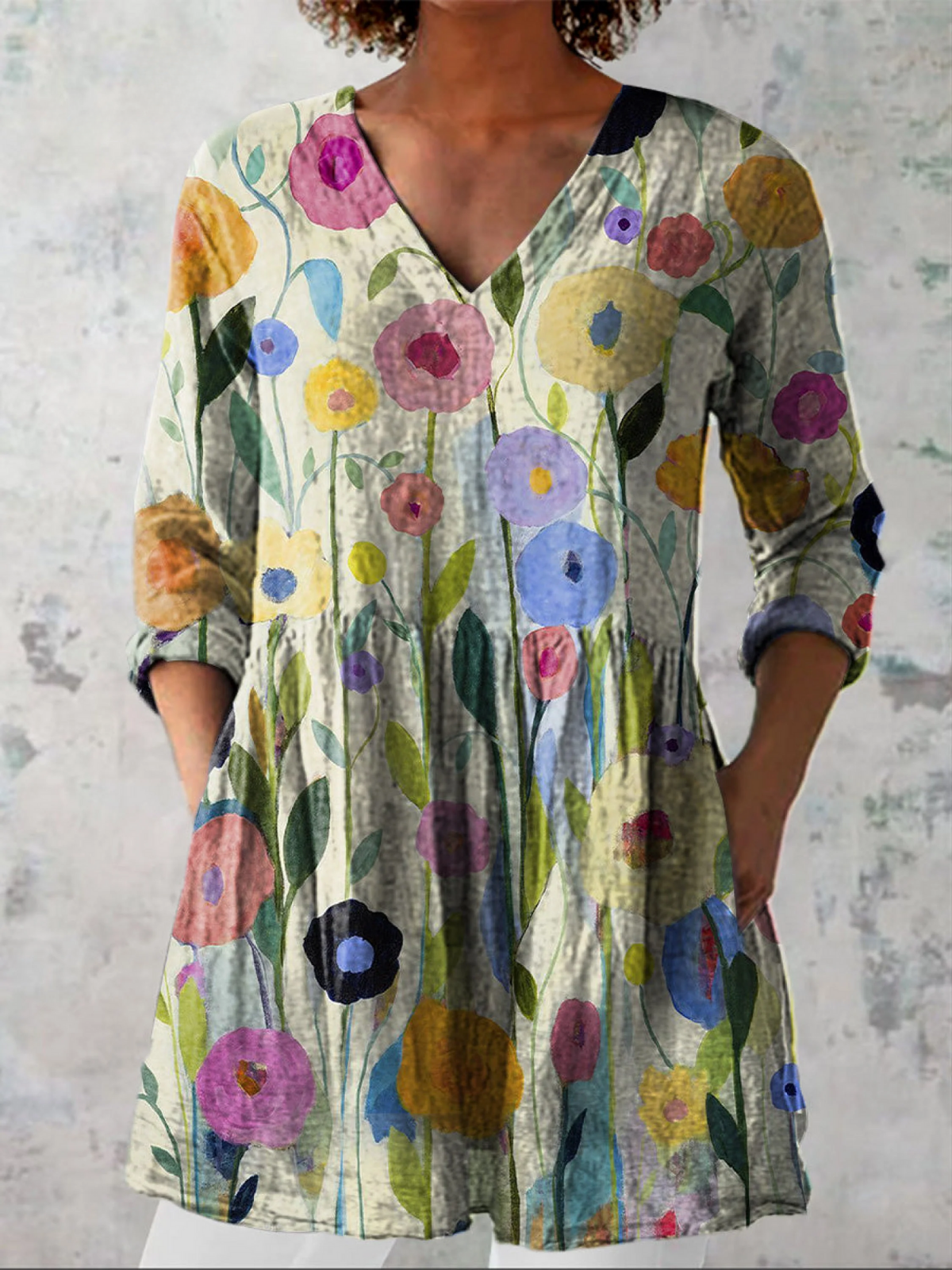 Blaire | Elegant Long V-Neck Blouse