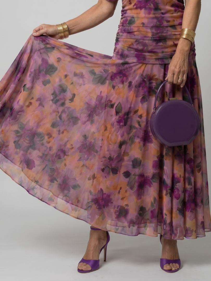 Ava | Elegant Flowing Off Shoulder Midi Dress