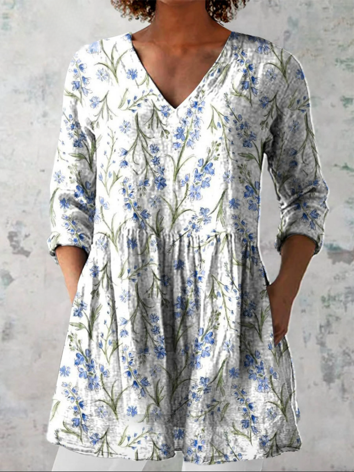 Kara | Elegant Long V-Neck Blouse