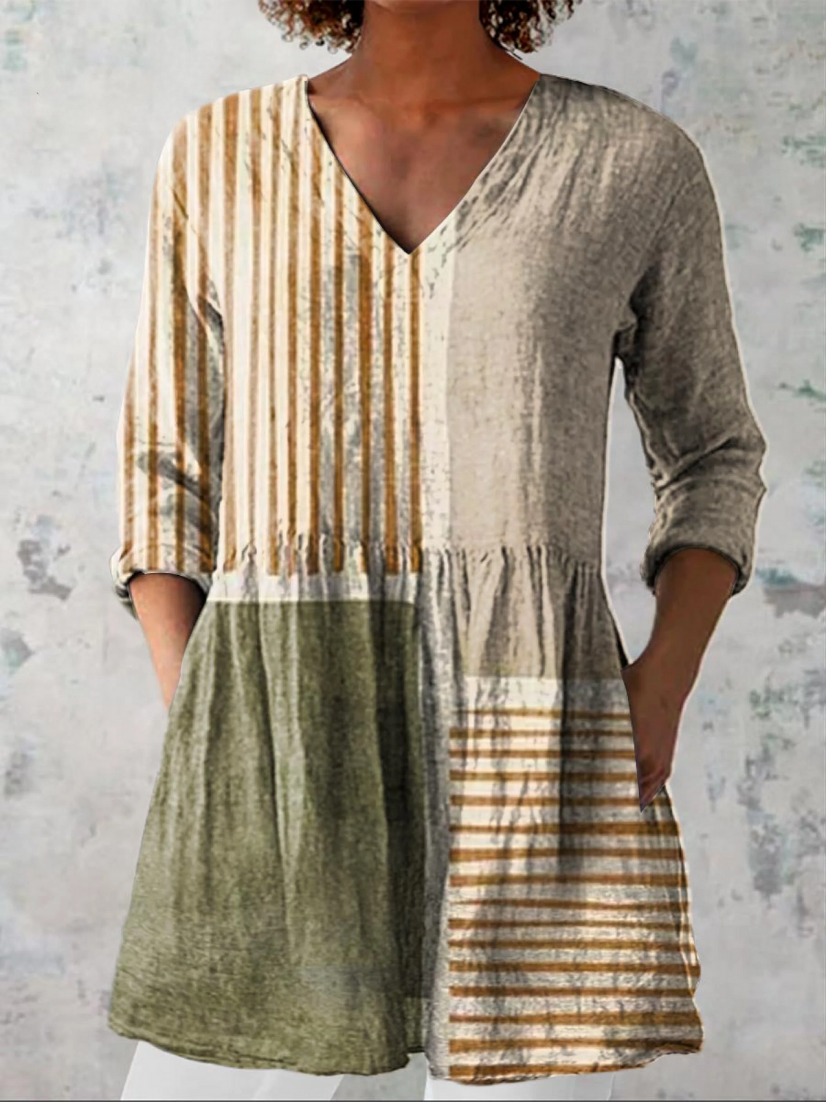 Halley | Elegant Long V-Neck Blouse