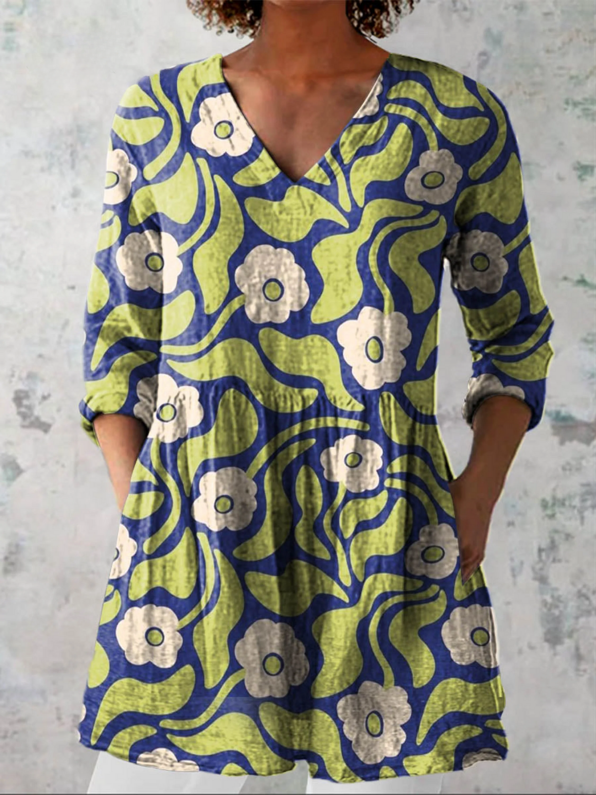 Galina | Elegant Long V-Neck Blouse