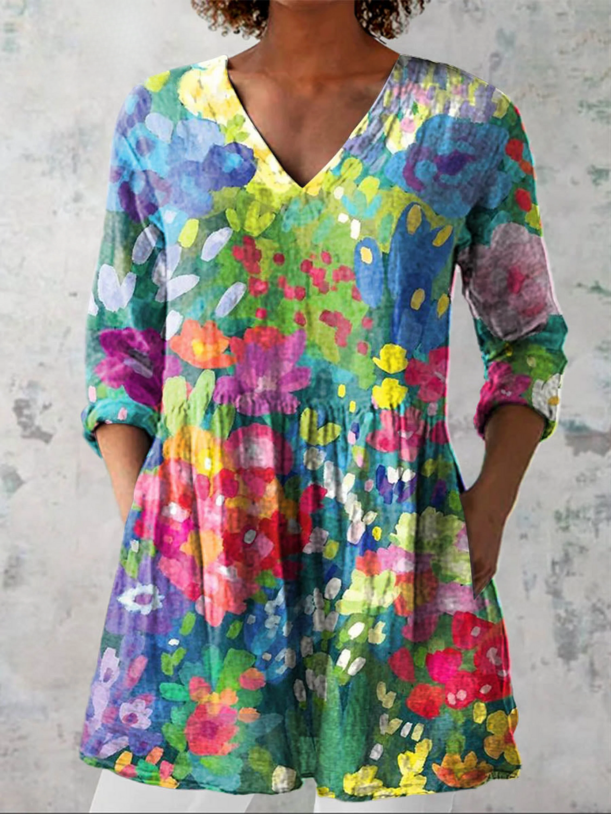 Cali | Elegant Long V-Neck Blouse