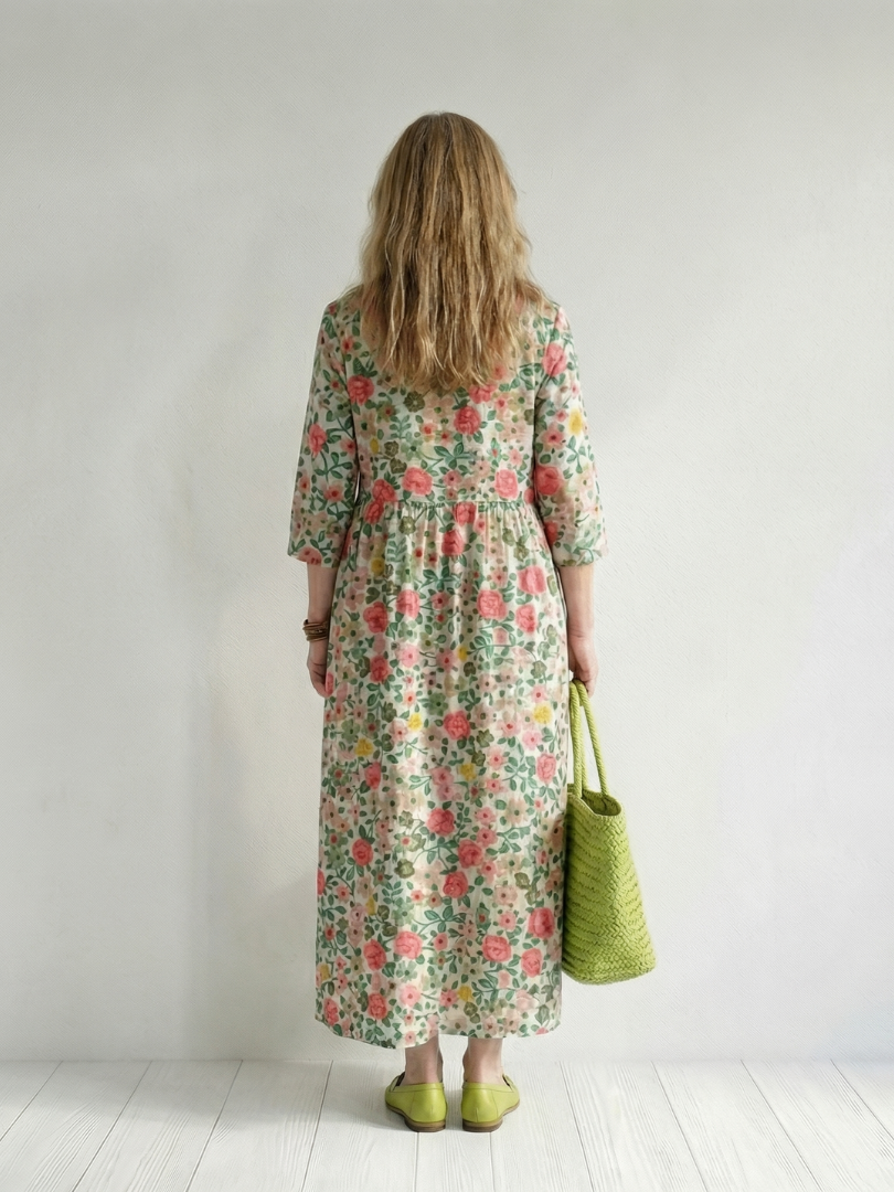Pauline | Elegant Floral Midi Dress