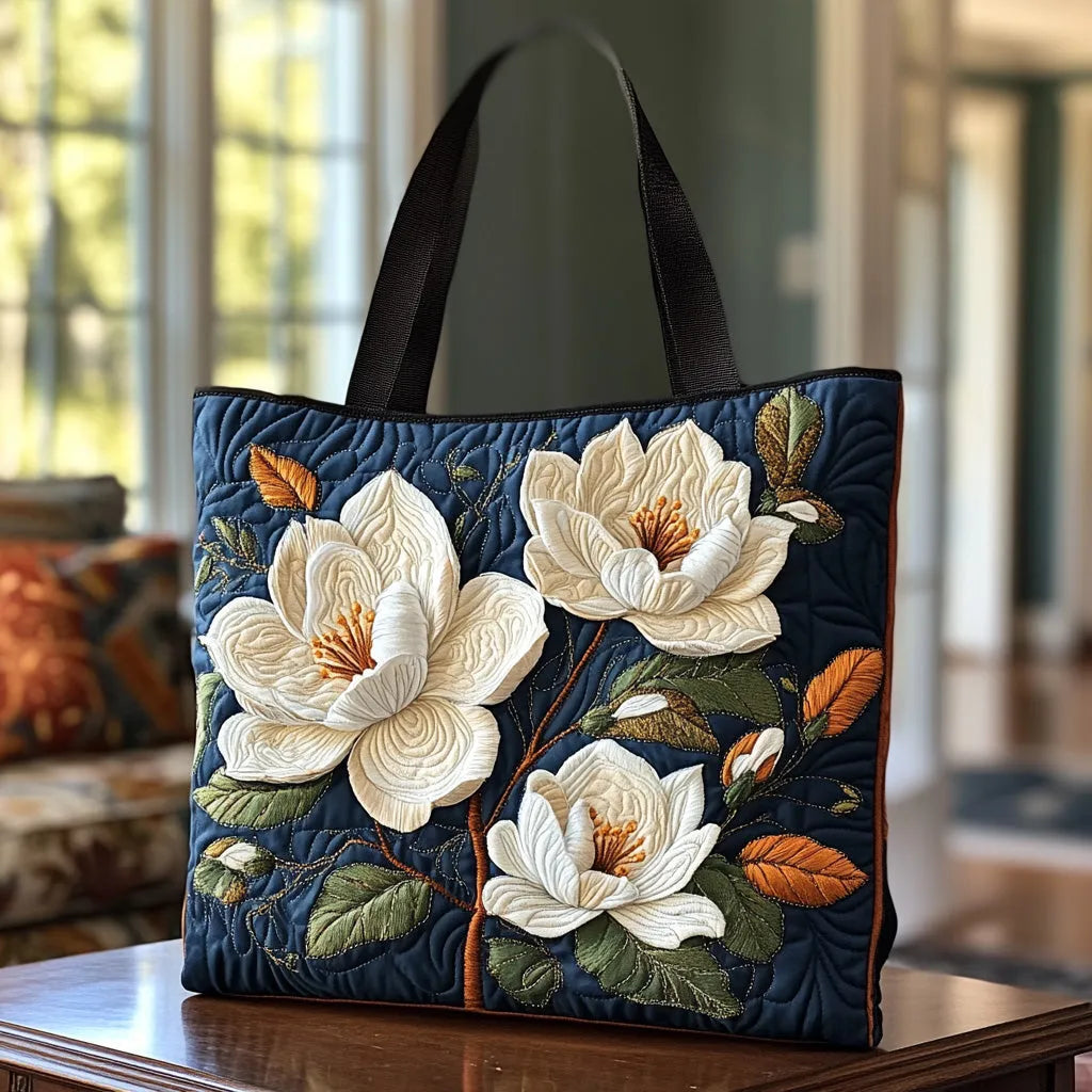 Artisan Quilted Bag - Elegant Magnolia Design