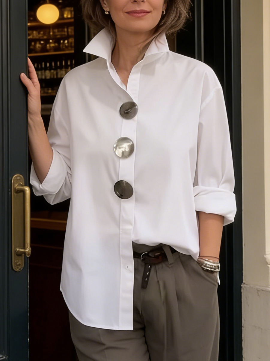 Rosaline | Button Stand Collar Blouse