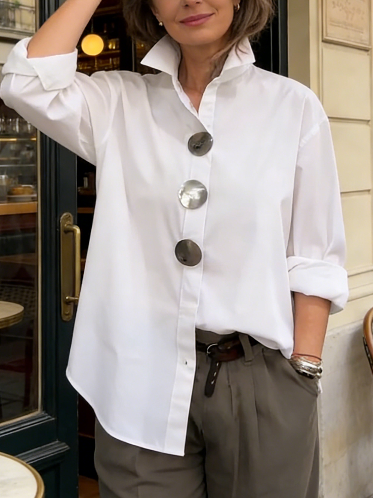 Rosaline | Button Stand Collar Blouse