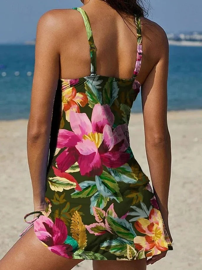 Camila | Floral Graphic Tankini Set with Shorts