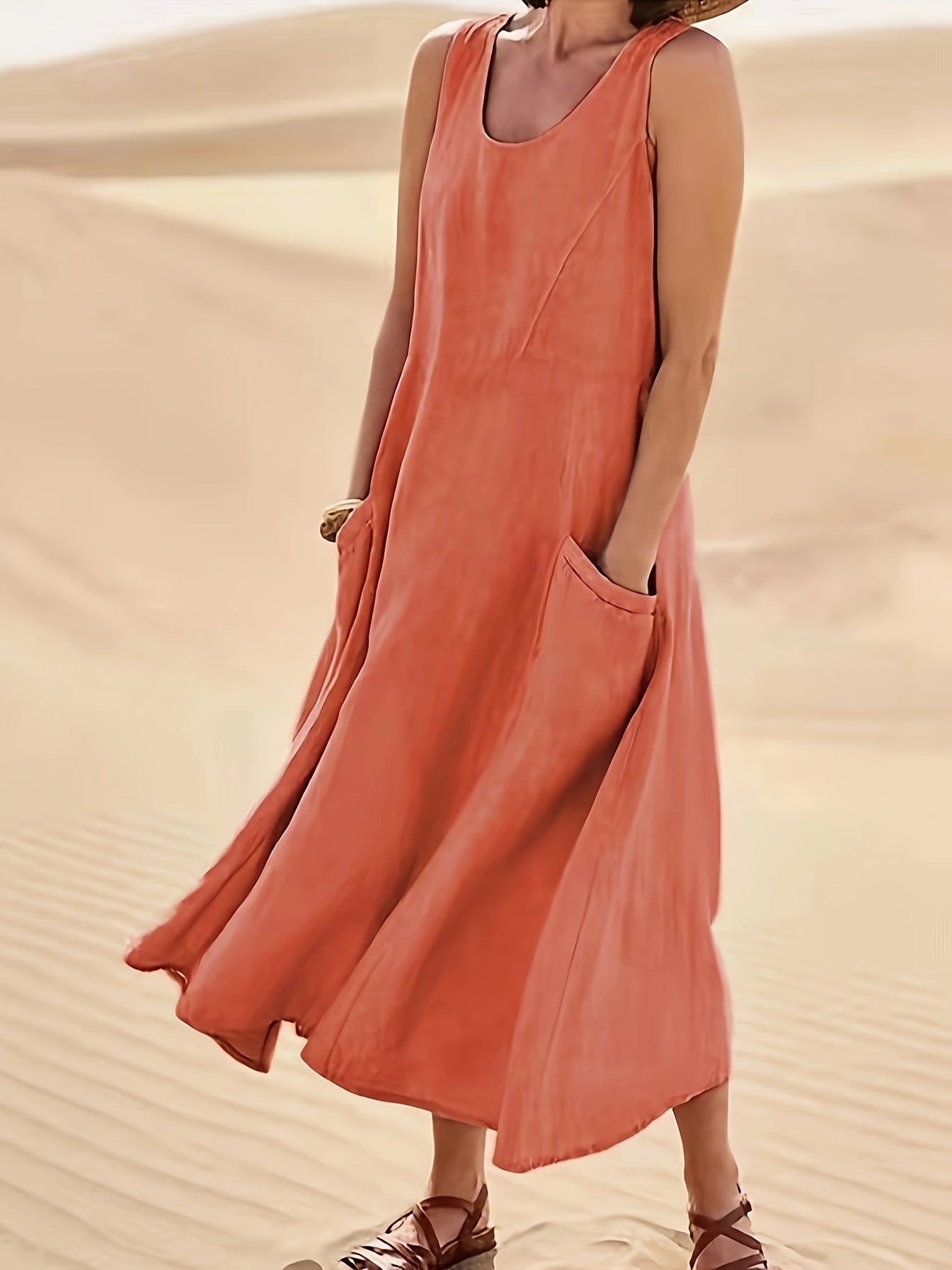 Serena | Relaxed Sleeveless Midi Dress
