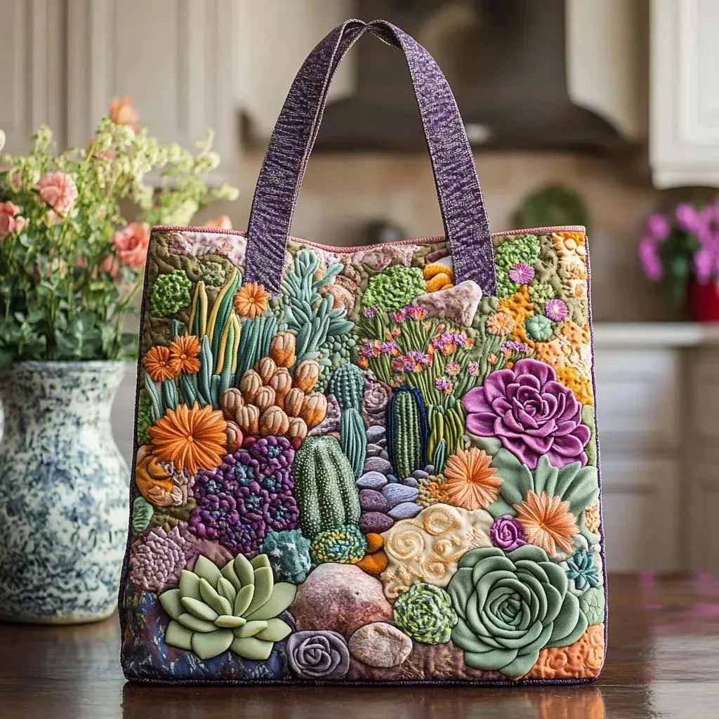 Artisan-Made Bag - Succulent Oasis