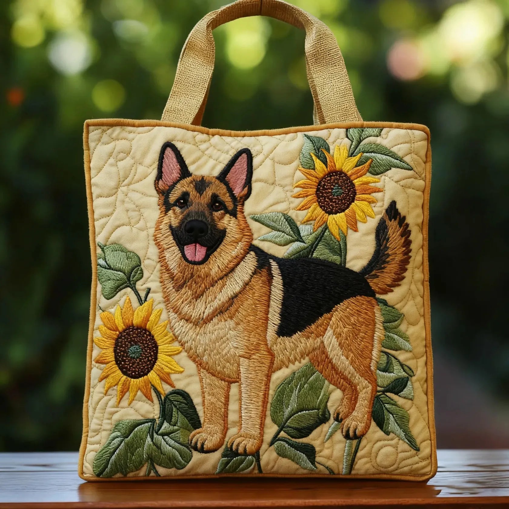 Artisanal Sack - Floral German Shepherd Design