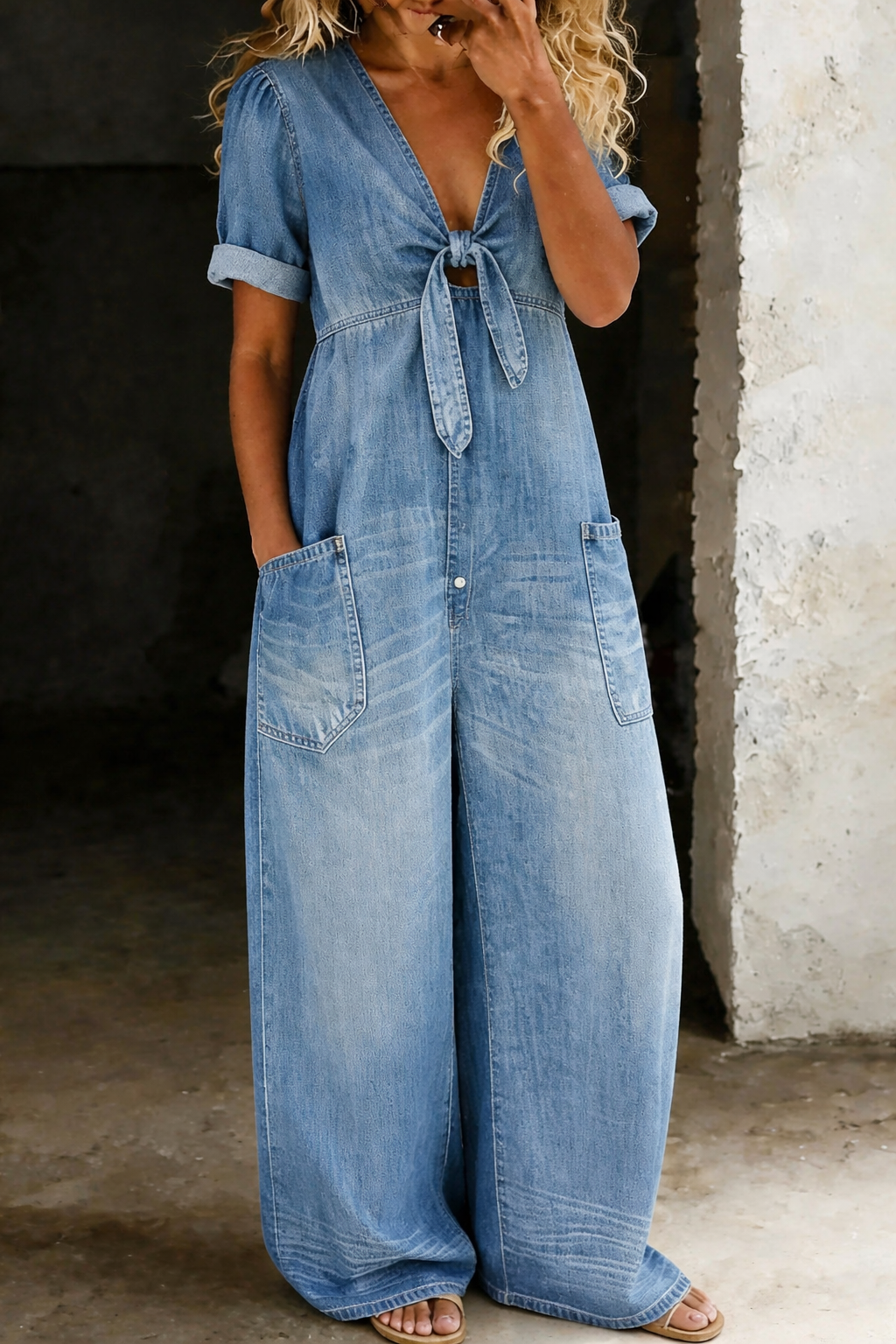 Evie | Casual V-Neck Jumpsuit
