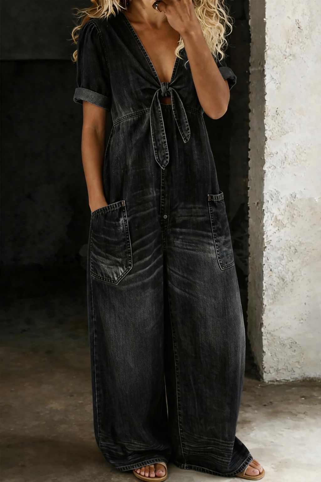 Evie | Casual V-Neck Jumpsuit