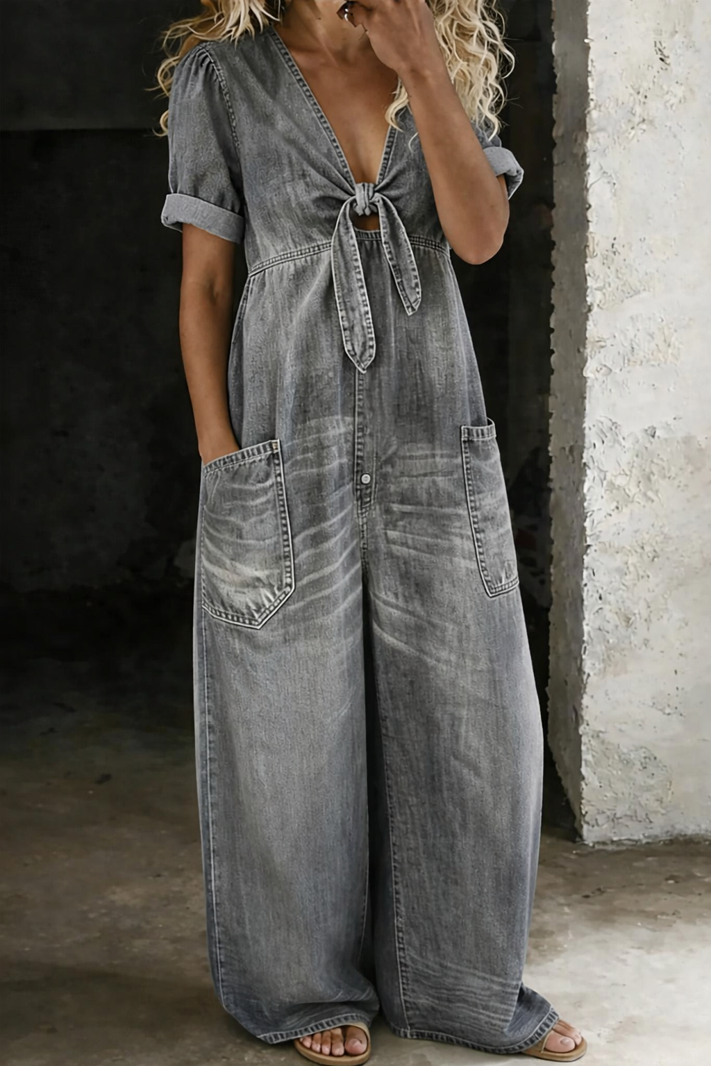 Evie | Casual V-Neck Jumpsuit