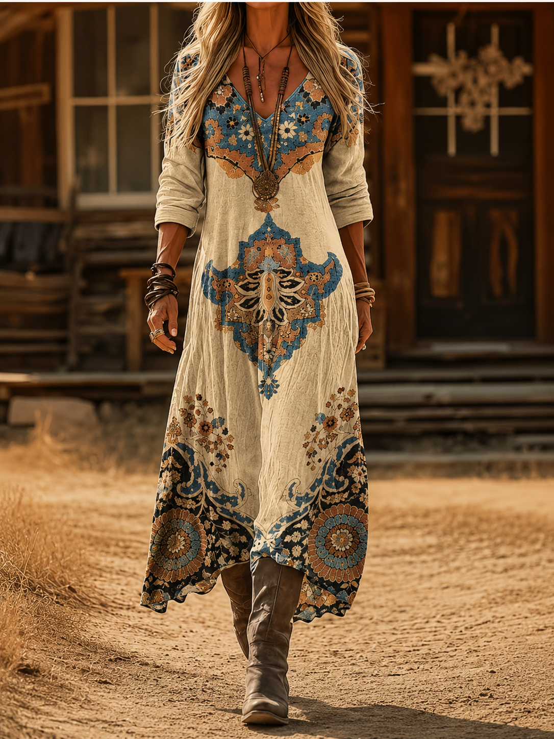 Macy | Relaxed Casual Vintage Floral Maxi Dress