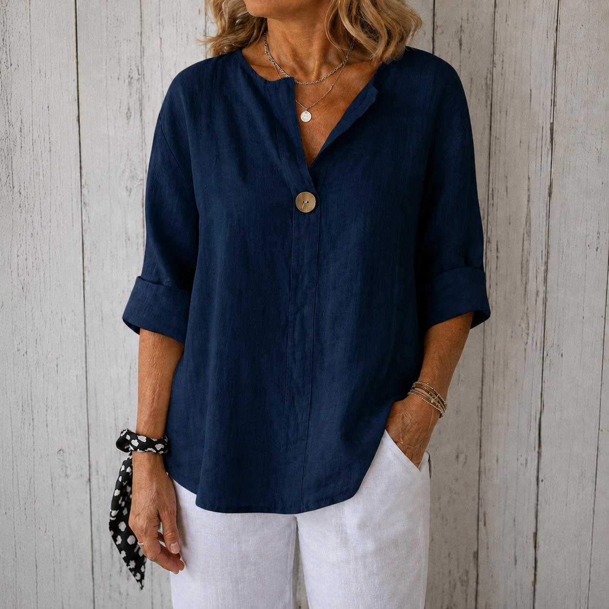 Zamma | Elegant V-Neck Blouse