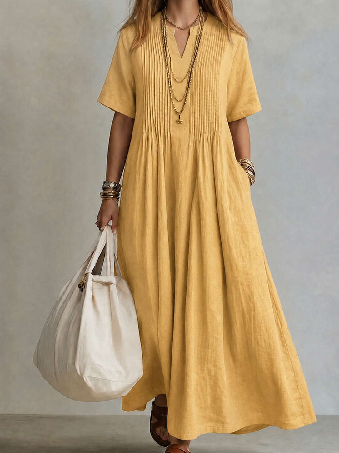 Noor | Elegant Flowing Pleated Dress
