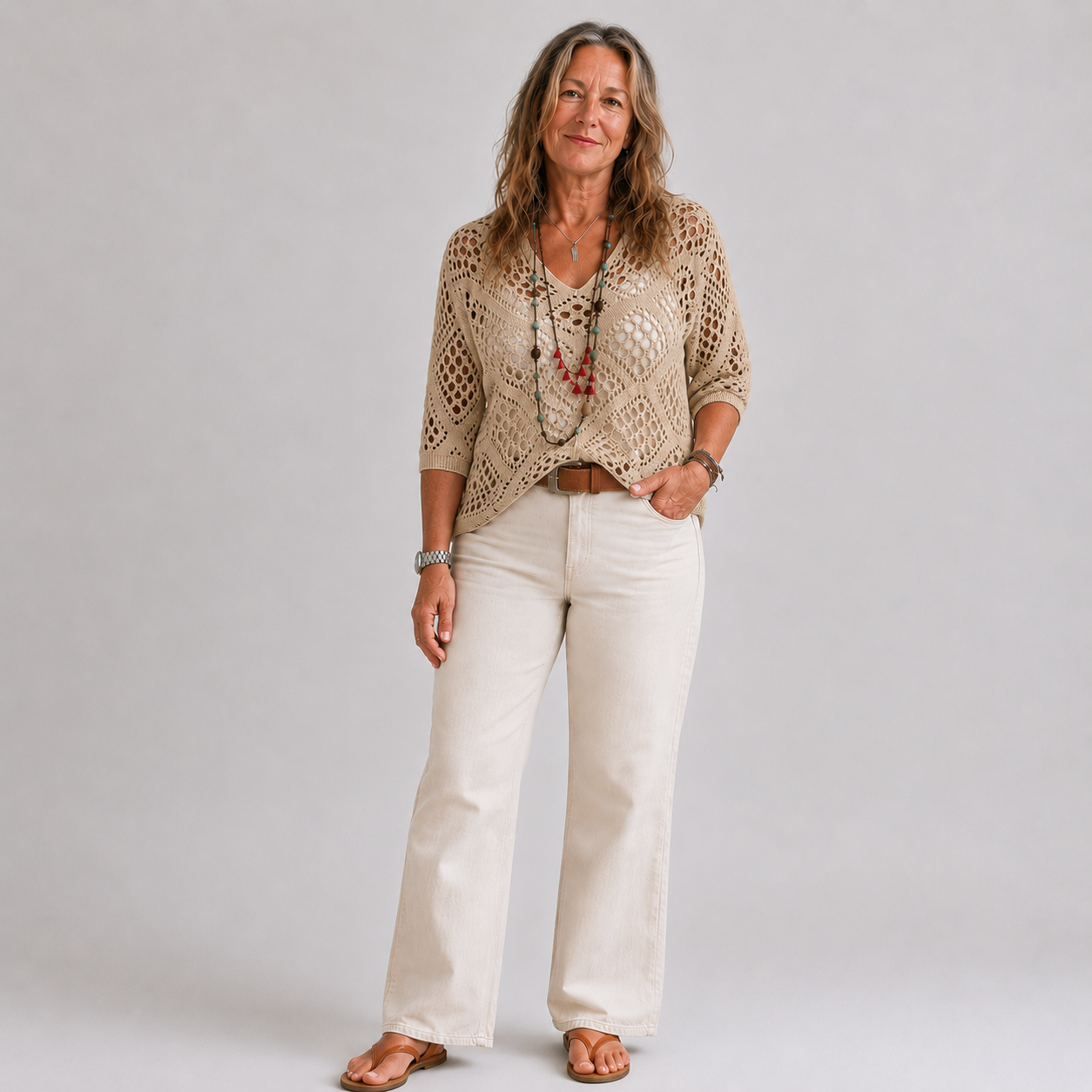 Christel | Breezy Crochet Batwing Top