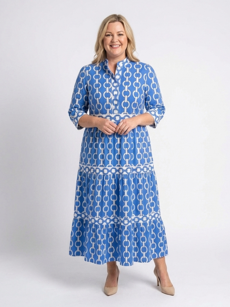 Ysolde | Three Quarter Sleeve Midi Dress