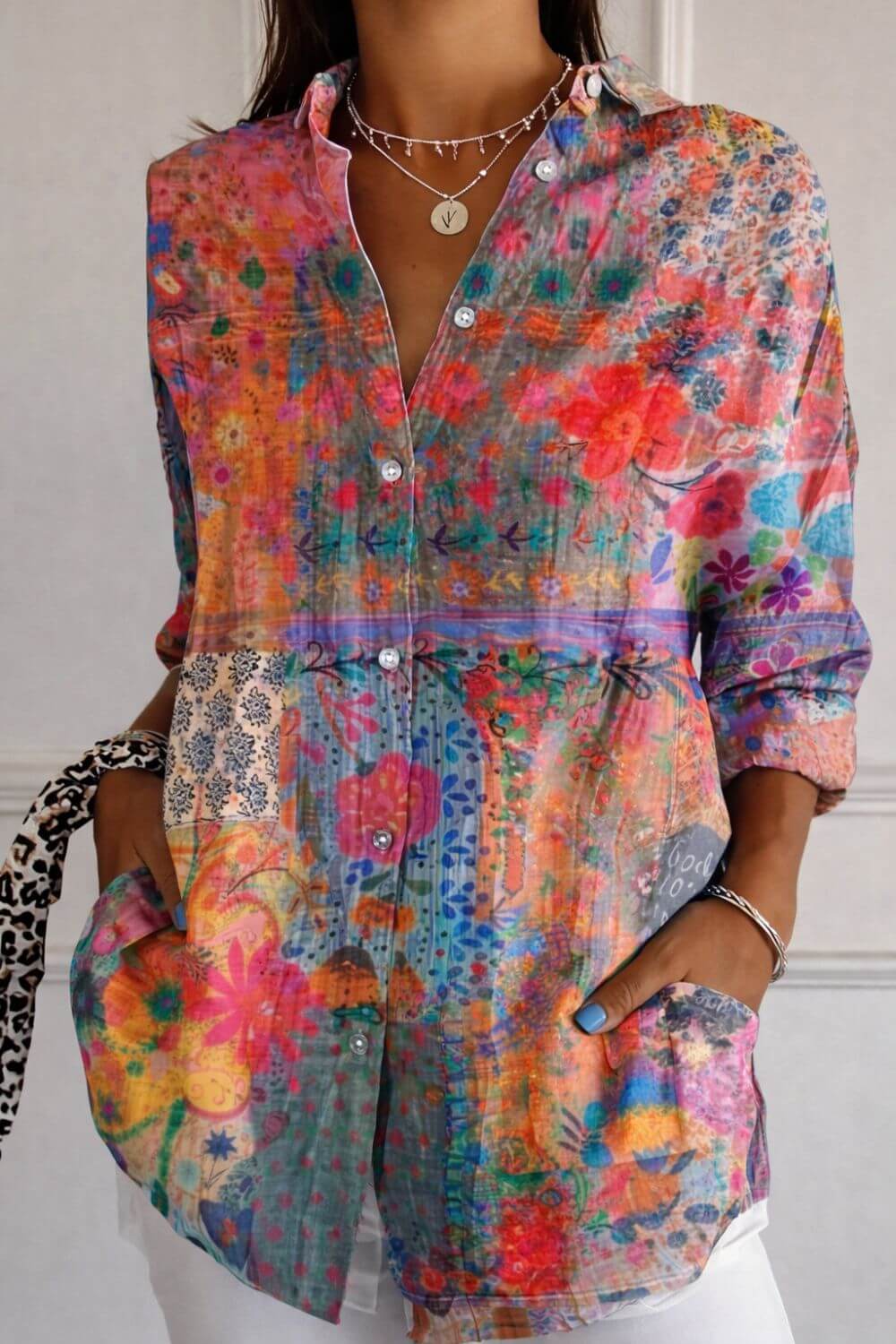 Arin | Colourful Floral Long Sleeve Shirt