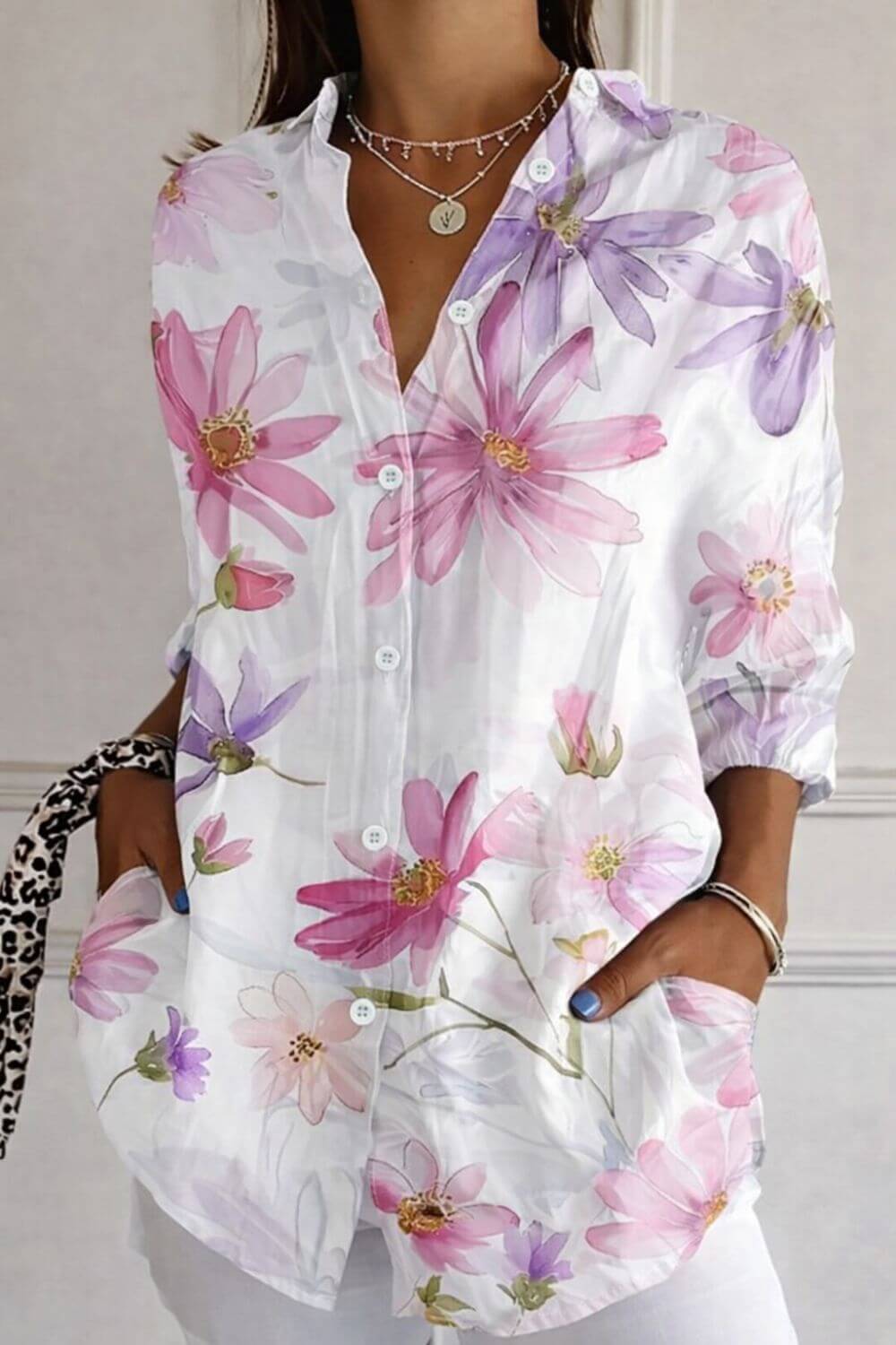 Veya | Colourful Floral Long Sleeve Shirt