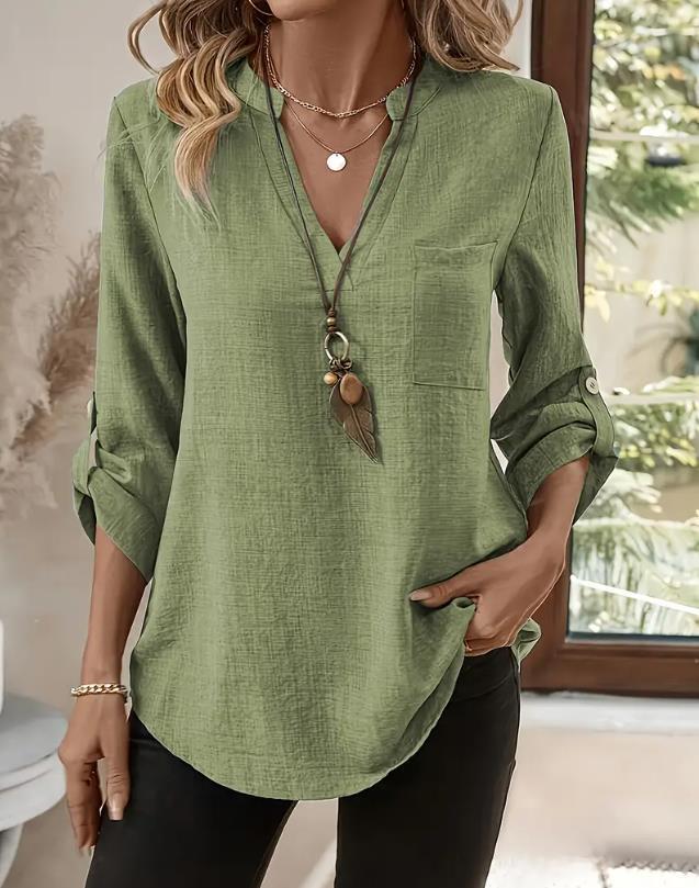Evelyn | Relaxed V Neck Blouse