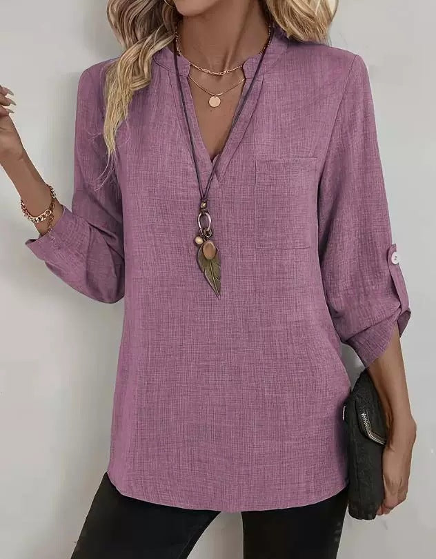 Evelyn | Relaxed V Neck Blouse