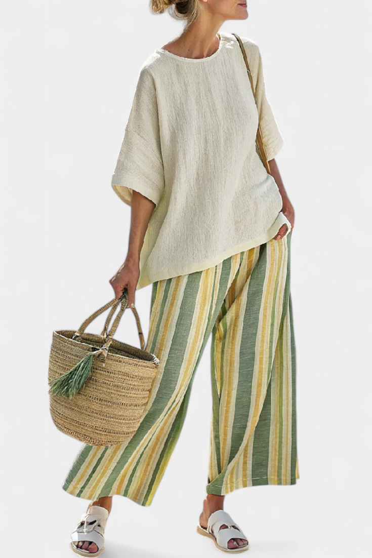 Ellowyn | Sophisticated Top & Striped Pants