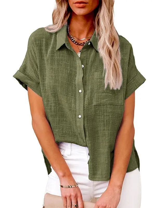 Elara | Relaxed Cotton Linen Blouse