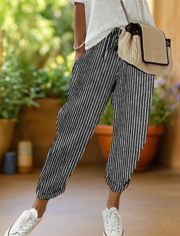 Ola | Striped Drawstring Pants