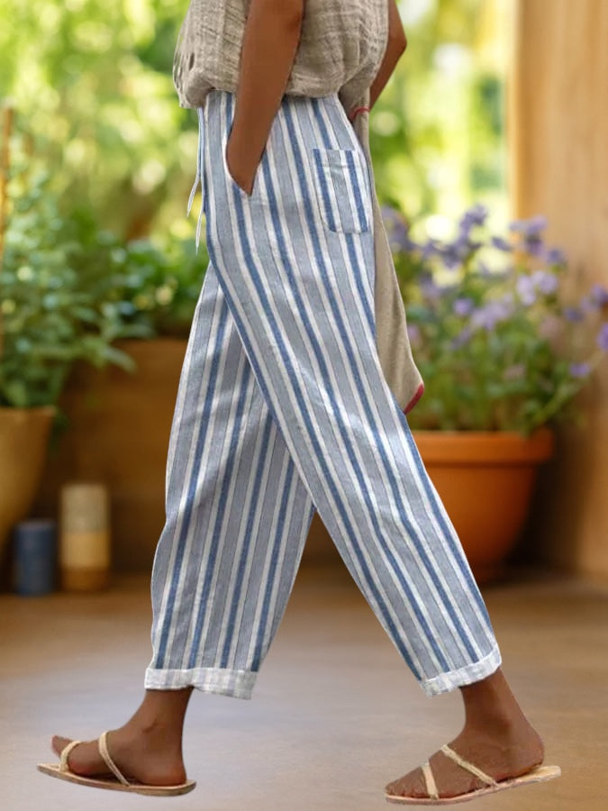 Solen | Relaxed Bohemian Print Ankle Pants