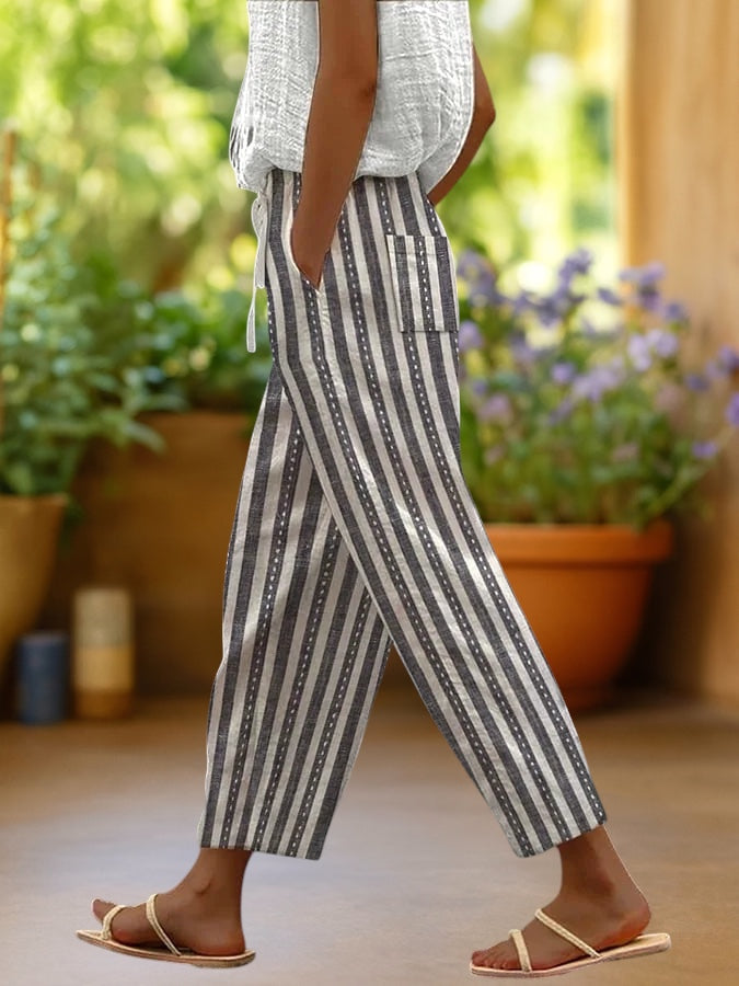 Solen | Relaxed Bohemian Print Ankle Pants
