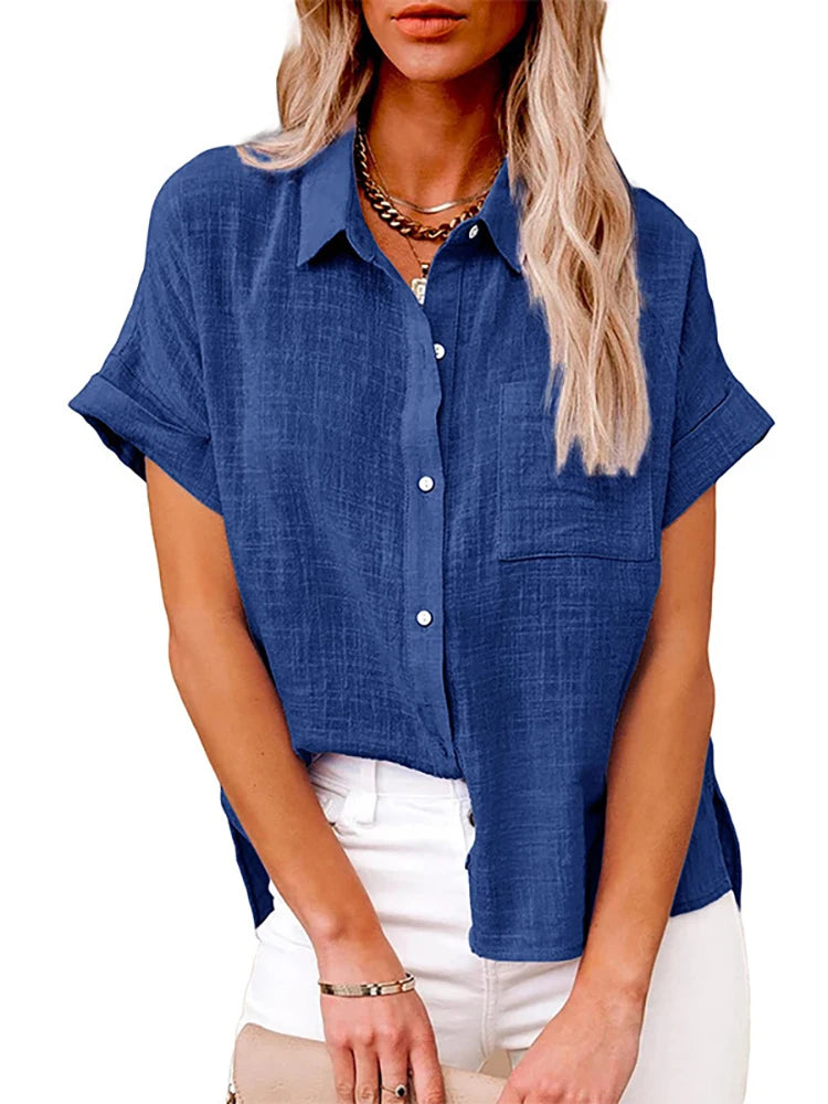 Elara | Relaxed Cotton Linen Blouse