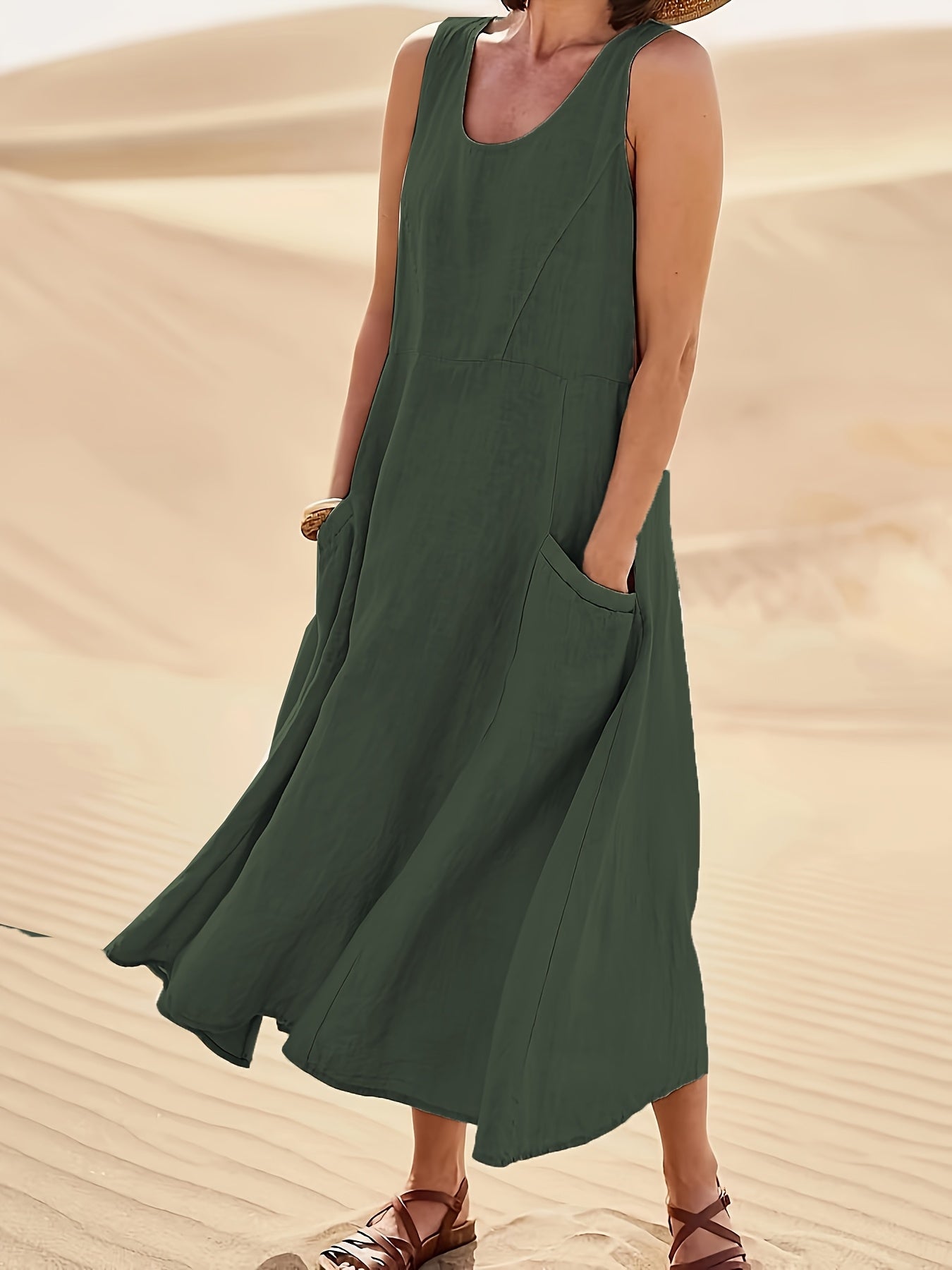 Serena | Relaxed Sleeveless Midi Dress