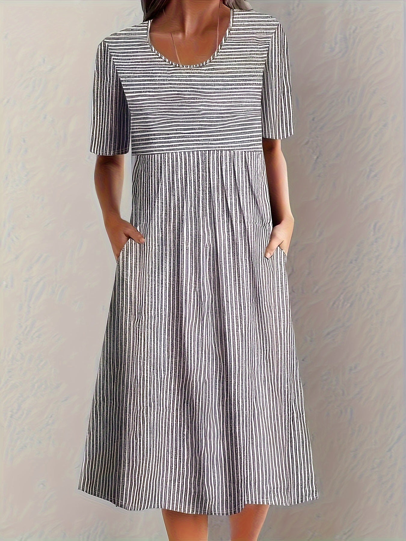 Brienne | Relaxed Striped Midi Dress