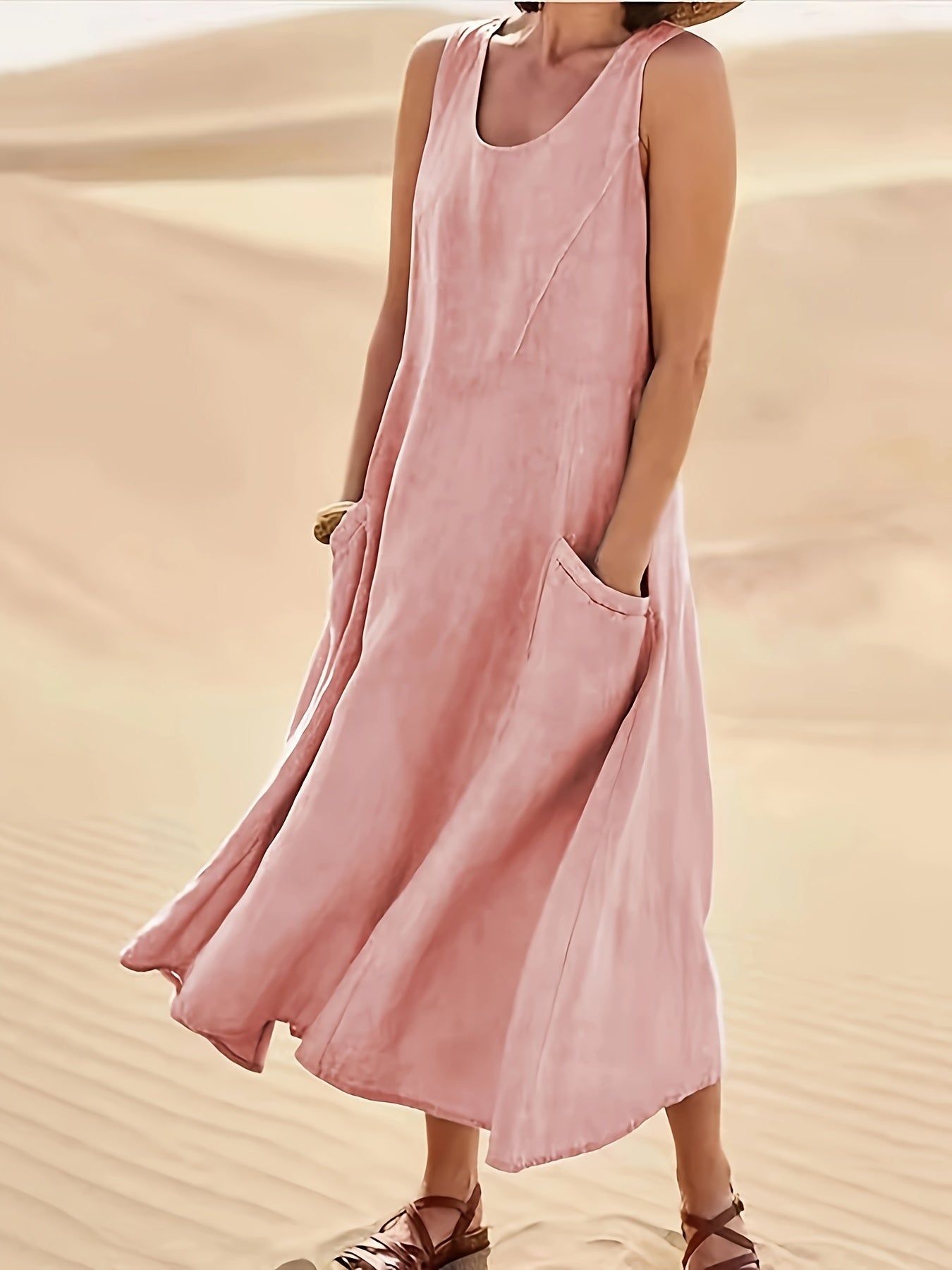 Serena | Relaxed Sleeveless Midi Dress