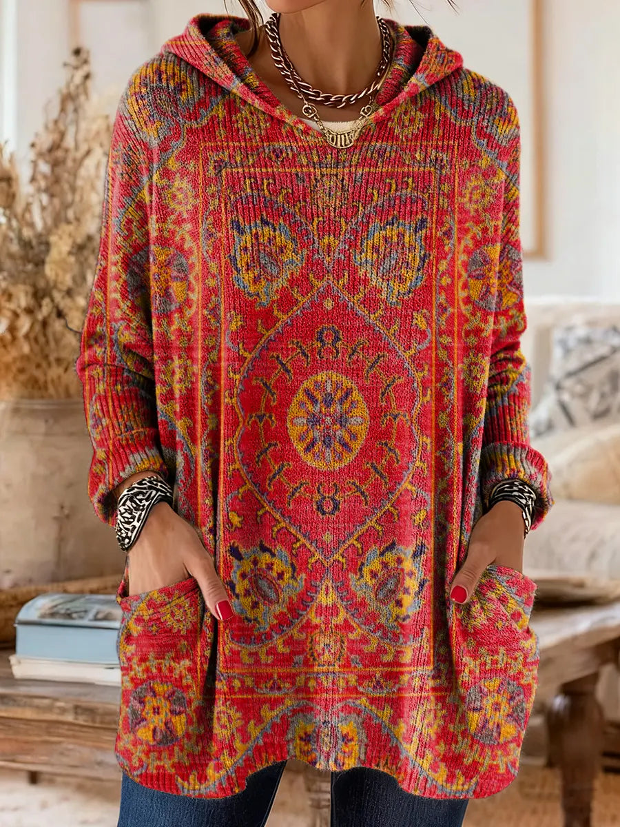 Seraphina | Retro Hooded Knit Tunic