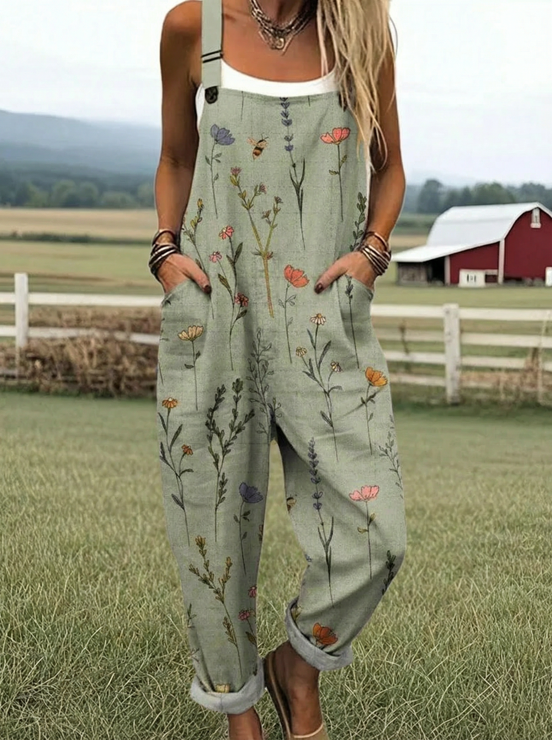 VB | Comfortable Printed Dungarees