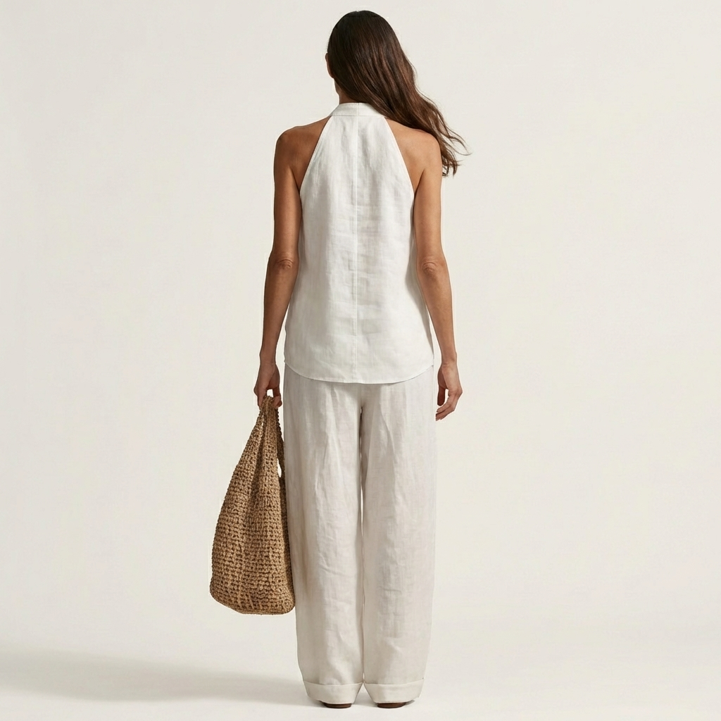 Alima | Linen-Look Halter Set
