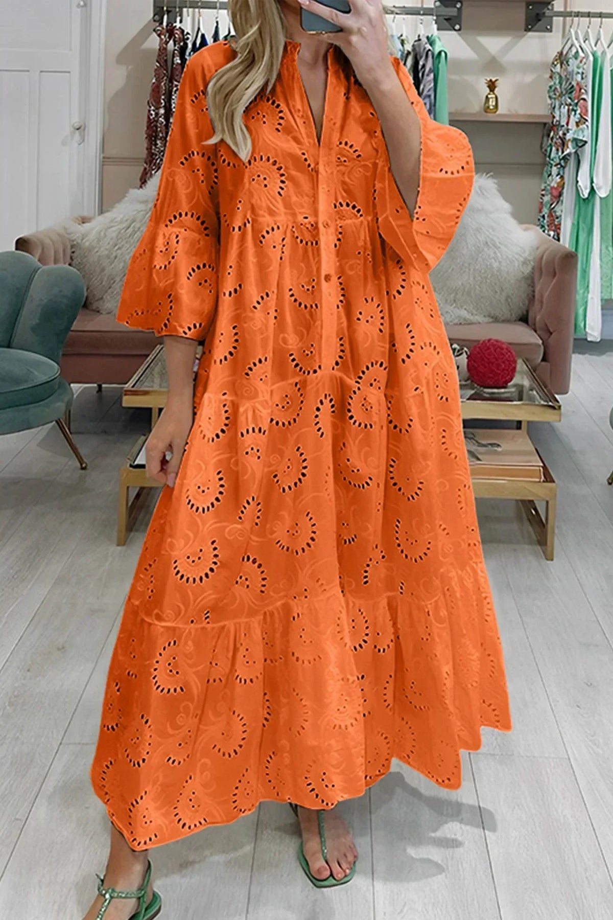 Gina | Long Dress With V-Neck