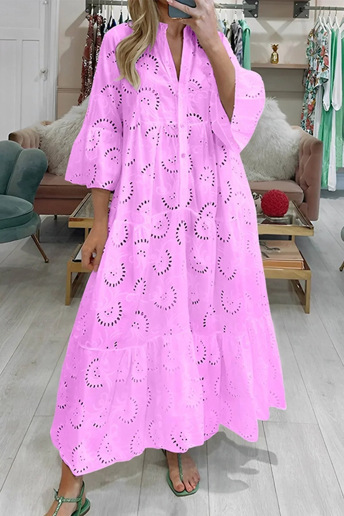 Gina | Long Dress With V-Neck
