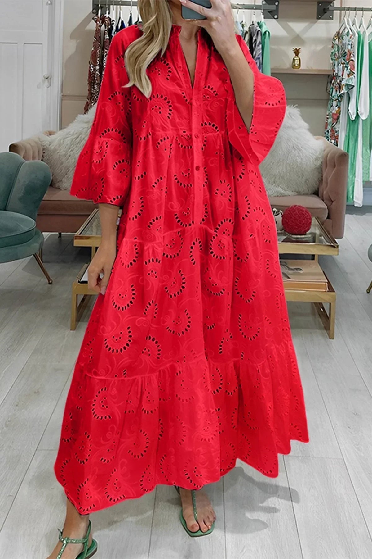 Gina | Long Dress With V-Neck
